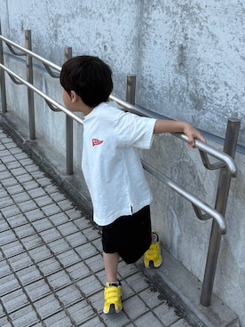 「GLOBAL WORK（グローバルワーク）のエアカルショーツ/T/618967（その他パンツ、ブラック系）」を使った、ゆっきー☺︎さん（レディース・160cm）の夏コーディネート
