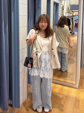「LOWRYS FARM（ローリーズファーム）のアイテム（ジャケット/アウター）」を使った、ゆっきー☺︎さん（レディース・160cm）の春コーディネート