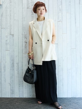 「LOWELL things（ロウェル　シングス）のアイテム（ショルダーバッグ）」を使った、kimotoさん（レディース・159cm）の夏コーディネート