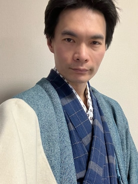 「綿屋ファブリックのアイテム（ワンピース/ドレス、ブルー系）」を使った、shcshuchoさん（メンズ・180cm）の春コーディネート
