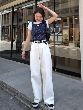 「ホワイトデニム」｜Ayaka Inabaさん（レディース・163cm）の春コーディネート