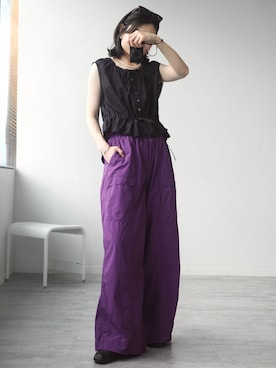 「OUTDOOR PRODUCTS（アウトドアプロダクツ）の≪追加4≫PEARL NECKLACE（ネックレス、ホワイト系）」を使った、Ayaka Inabaさん（レディース・163cm）の夏コーディネート