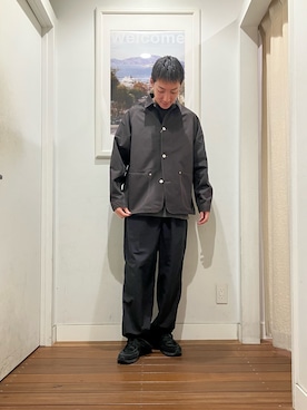 「アイテム（カバーオール、ブラウン系）」を使った、Joe さん（メンズ・175cm）の秋コーディネート