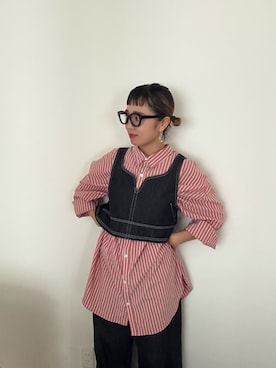 「アイテム（ベスト）」を使った、hiroさん（レディース・153cm・40代）の秋コーディネート