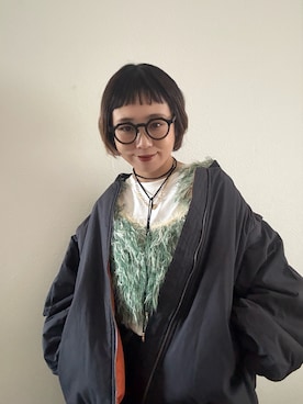 「アイテム（MA-1）」を使った、hiroさん（レディース・153cm）の冬コーディネート