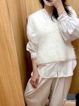 「アイテム（ベスト）」を使った、ローズさん（レディース・163cm・30代）の秋コーディネート