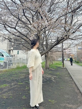 「CLANE（クラネ）のアイテム（ニット/セーター）」を使った、ローズさん（レディース・163cm）の春コーディネート