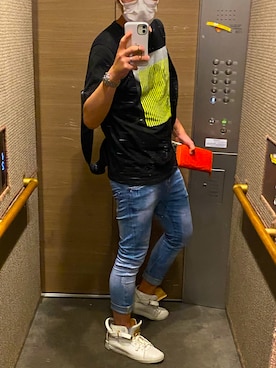 「ネオンイエロー」｜あきさん（メンズ・181cm）の秋コーディネート