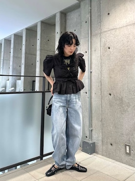 「URBANRESEARCH」｜「アイテム（バレエシューズ）」を使った、廣木真梨亜さん（レディース・158cm）の夏コーディネート
