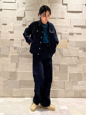 「アイテム（デニムジャケット）」を使った、廣木真梨亜さん（レディース・158cm）の夏コーディネート