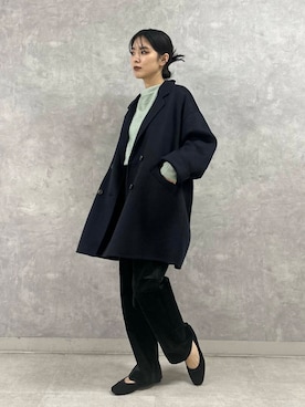 「URBAN RESEARCH DOORS（アーバンリサーチドアーズ）のウールリバーテーラードコート（その他アウター）」を使った、廣木真梨亜さん（レディース・158cm）の秋コーディネート