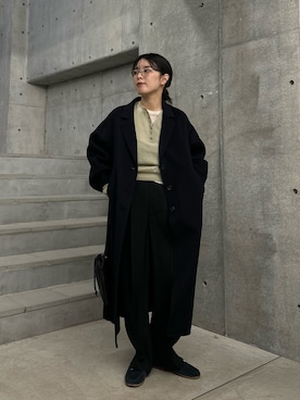 「URBAN RESEARCH（アーバンリサーチ）のnew basic　Lisse Cashmere henry knit（ニット/セーター）」を使った、廣木真梨亜さん（レディース・158cm）の秋コーディネート