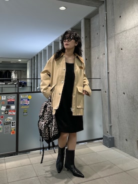 「アイテム（カバーオール）」を使った、廣木真梨亜さん（レディース・158cm・20代）の夏コーディネート