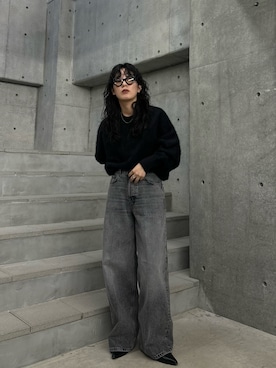 「アイテム（MA-1）」を使った、廣木真梨亜さん（レディース・158cm・20代）の秋コーディネート