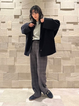 「URBAN RESEARCH DOORS（アーバンリサーチドアーズ）のラグランフレアプルオーバー（Tシャツ/カットソー）」を使った、廣木真梨亜さん（レディース・158cm）の冬コーディネート