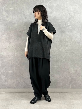 廣木真梨亜さん（レディース・158cm）の冬コーディネート