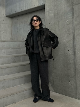 「アイテム（その他アウター）」を使った、廣木真梨亜さん（レディース・158cm・20代）の秋コーディネート