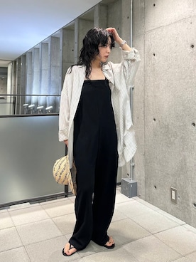「骨格ウェーブ」｜「アイテム（オールインワン・サロペット）」を使った、廣木真梨亜さん（レディース・158cm）の夏コーディネート
