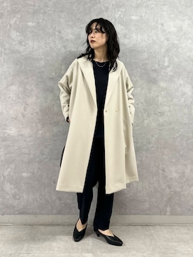 「アイテム（セットアップ）」を使った、廣木真梨亜さん（レディース・158cm）の冬コーディネート