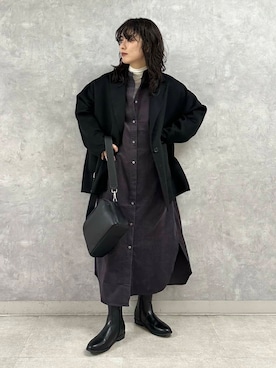 廣木真梨亜さん（レディース・158cm）の冬コーディネート