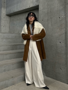 「アイテム（ジャケット/アウター）」を使った、廣木真梨亜さん（レディース・158cm）の冬コーディネート