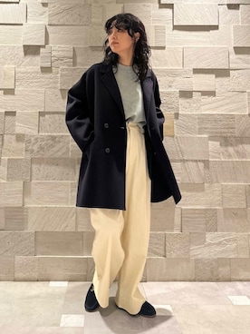 「URBAN RESEARCH DOORS（アーバンリサーチドアーズ）のウールリバーテーラードコート（その他アウター）」を使った、廣木真梨亜さん（レディース・158cm）の冬コーディネート