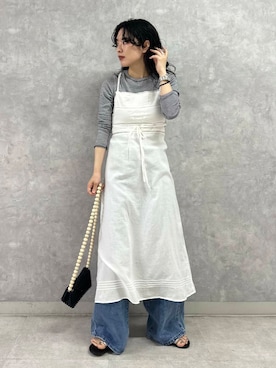 「PETIT BATEAU（プチバトー）のアイテム」を使った、廣木真梨亜さん（レディース・158cm）の夏コーディネート