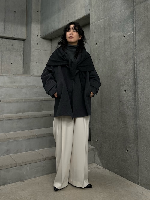 セール】『3サイズ展開』 ウールライクツータックワイドパンツ（その他