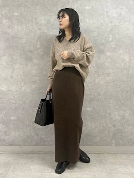 廣木真梨亜さん（レディース・158cm）の冬コーディネート