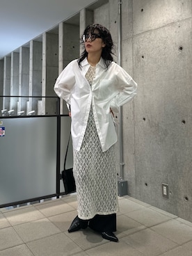 「アイテム（ワンピース）」を使った、廣木真梨亜さん（レディース・158cm）の夏コーディネート
