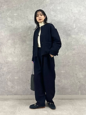 「doors」｜「アイテム（ノーカラージャケット）」を使った、廣木真梨亜さん（レディース・158cm）の秋コーディネート