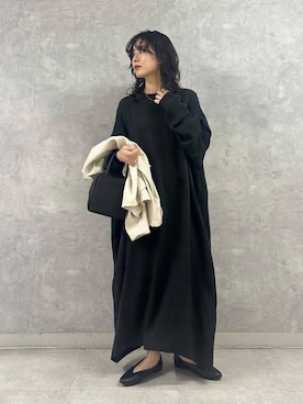 「doors」｜「アイテム（ノーカラージャケット）」を使った、廣木真梨亜さん（レディース・158cm）の冬コーディネート