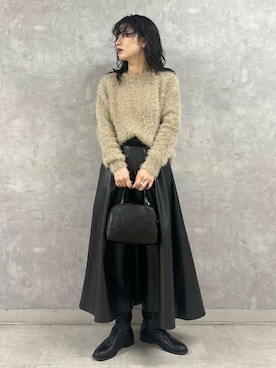 廣木真梨亜さん（レディース・158cm）の冬コーディネート