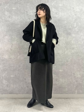 廣木真梨亜さん（レディース・158cm）の冬コーディネート