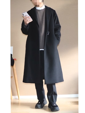 「WYM LIDNM（ウィム バイ リドム）のMILANO RIB HEAVY WEIGHT PO KNIT（ニット/セーター）」を使った、Ryu×プチプラさん（メンズ・174cm）の秋コーディネート