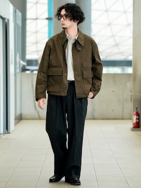 「アイテム（メガネ）」を使った、talow/タローさん（メンズ・176cm）の秋コーディネート