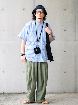 「アイテム（メガネ）」を使った、talow/タローさん（メンズ・176cm）の夏コーディネート