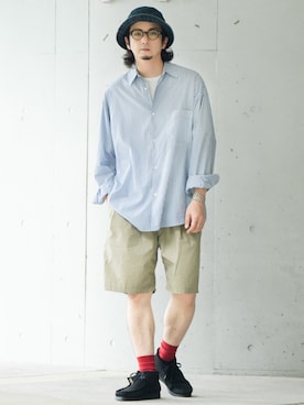 「MUJI Labo（ムジラボ）のアイテム」を使った、talow/タローさん（メンズ・176cm）の夏コーディネート
