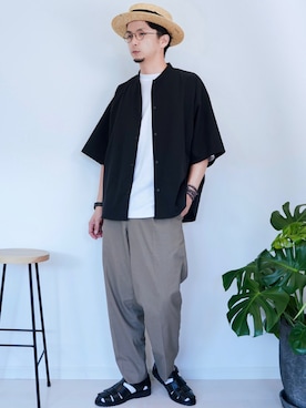 「James Lock ＆ Co． Hatters（ジェームスロック）のアイテム（帽子）」を使った、talow/タローさん（メンズ・176cm）の夏コーディネート