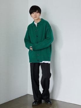 「アイテム（ローファー）」を使った、BOYSHEさん（レディース・163cm）の冬コーディネート