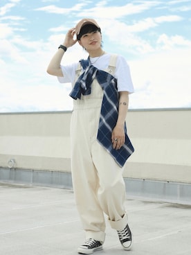 「BOYSHE（ボーイシー）のアイテム（帽子）」を使った、BOYSHEさん（レディース・161cm）の夏コーディネート