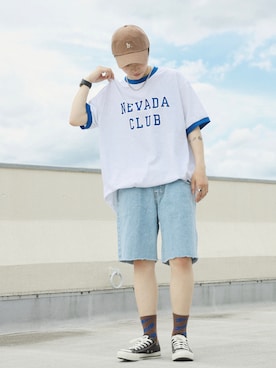 「BOYSHE（ボーイシー）のアイテム（帽子）」を使った、BOYSHEさん（レディース・161cm）の夏コーディネート