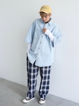 「BOYSHE（ボーイシー）のアイテム（帽子）」を使った、BOYSHEさん（レディース・163cm）の夏コーディネート