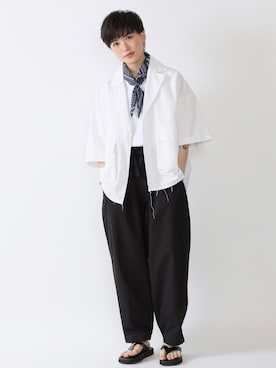 「アイテム（タンクトップ）」を使った、BOYSHEさん（レディース・161cm）の夏コーディネート