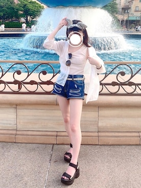 「アイテム（ピアス（両耳用））」を使った、ℝ 𝕀 𝕂 𝕆 .さん（レディース・150cm・10代）の夏コーディネート