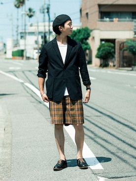 「FRANK LEDER（フランクリーダー）のアイテム（ジャケット/アウター）」を使った、よーへーさん（メンズ・173cm）の夏コーディネート