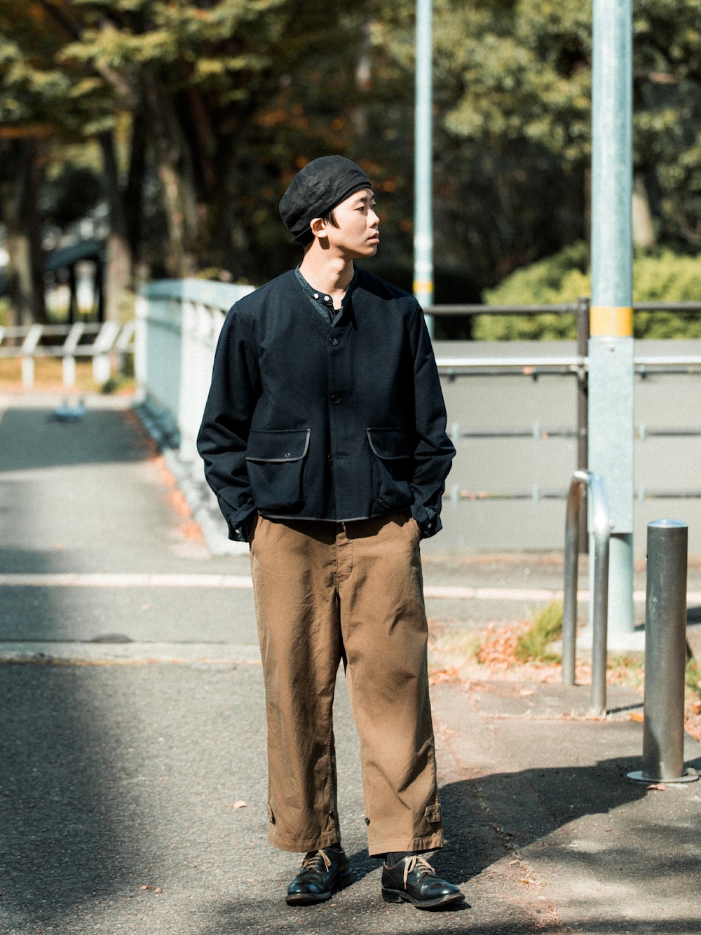 PHIGVELのノーカラージャケットを使った人気ファッション