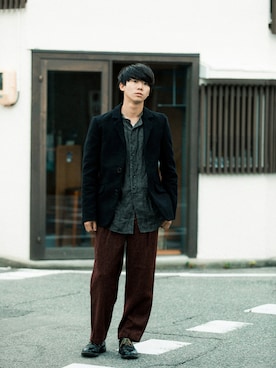 「FRANK LEDER（フランクリーダー）のアイテム（ジャケット/アウター）」を使った、よーへーさん（メンズ・173cm）の秋コーディネート