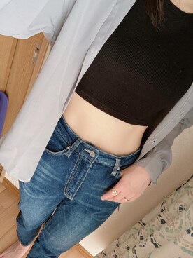 タンクトップを使った お腹チラ見せ のレディース人気ファッションコーディネート Wear