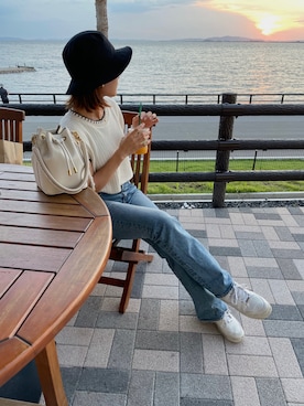 「moussy」｜𝐘 𝐔 𝐊 𝐈さん（レディース・161cm）の夏コーディネート